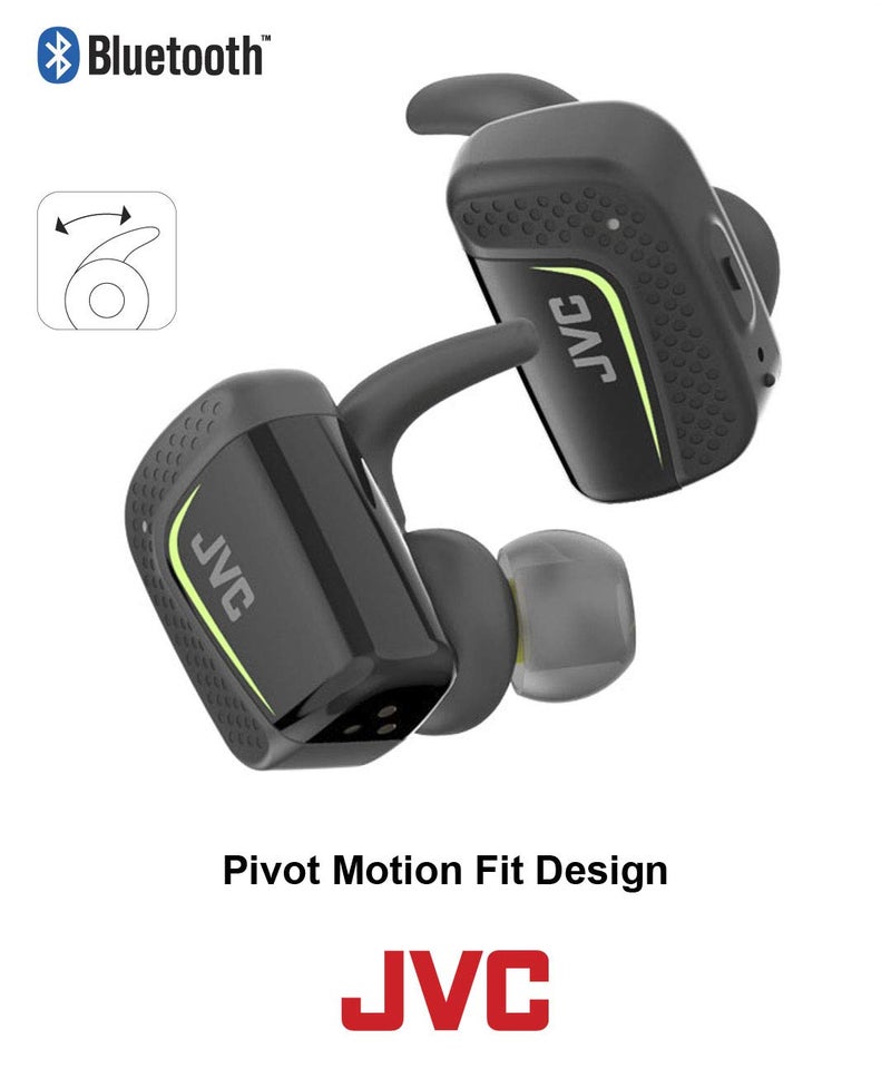 JVC True Wireless Earbuds for Sports & Fitness, Sweat/Water Proof IPX5, Bluetooth Connectivity, Pivot Motion Fit, 3 Point Support Structure, 3+6 Hours Battery Life - HAET90BTB (Black) - Image 2