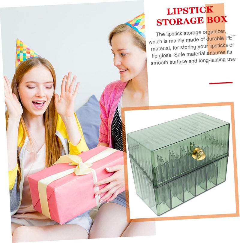 Makeup Organizer Lipstick Holder Storage Container Sturdy Structure Scratch-resistant Pet Material - Image 5