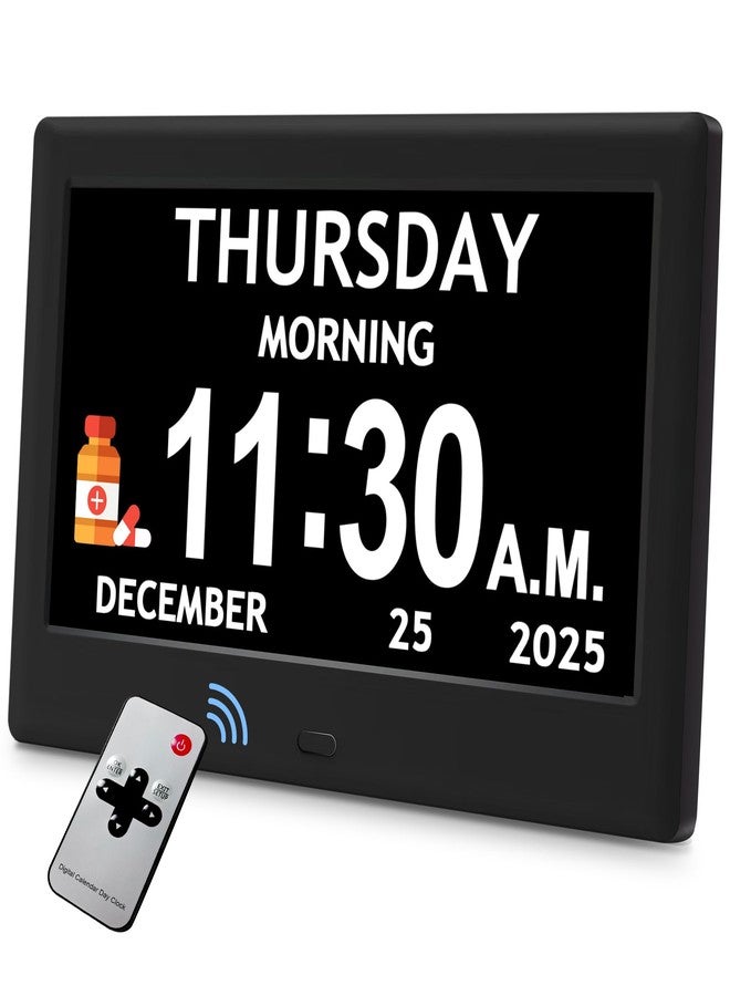 FLYRUIT 7'' Dementia Clock For Seniors, Large Display Digital Clock With Date, Time, Day Of Week for Elderly, Memory Loss, Alzheimer, 1024*600P HD, 10 Reminders & 6 Alarms, Auto Dimming & DST, Remote Control - Image 1