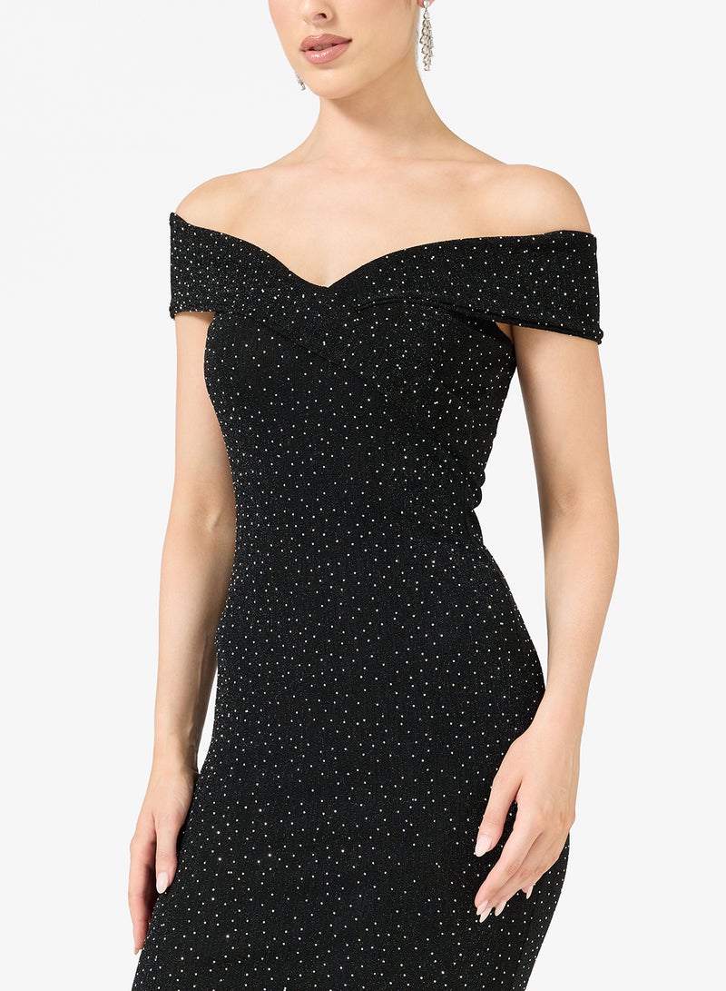 Ella Limited Edition Off Shoulder Shimmer Dress - Image 3