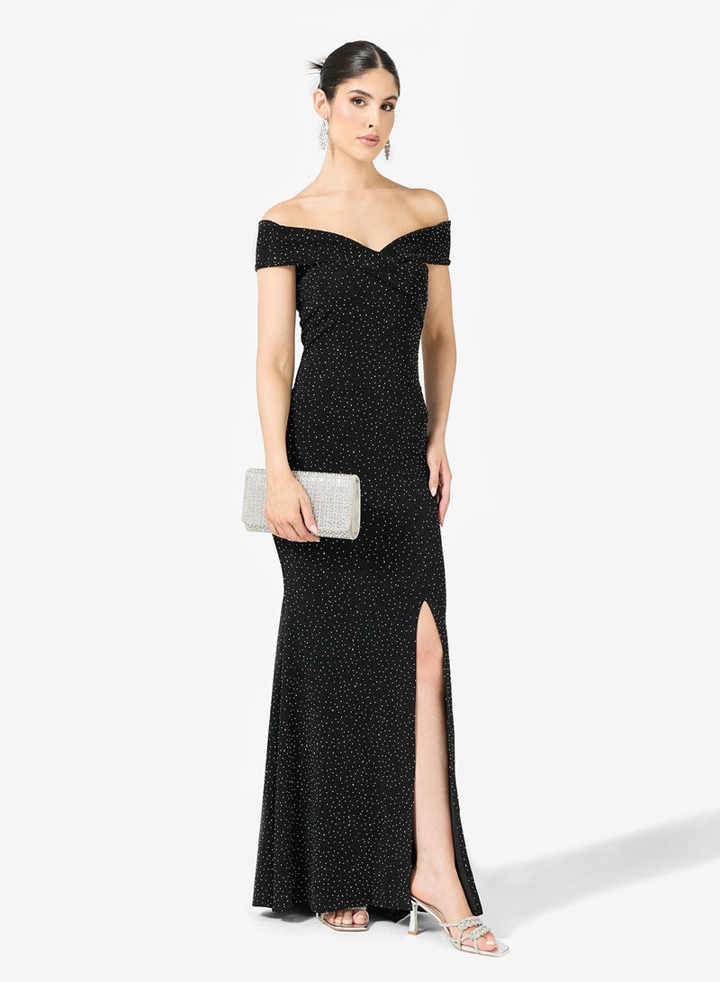 Ella Limited Edition Off Shoulder Shimmer Dress - Image 4