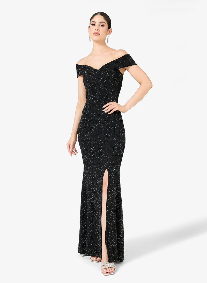 Ella Limited Edition Off Shoulder Shimmer Dress - Image 1