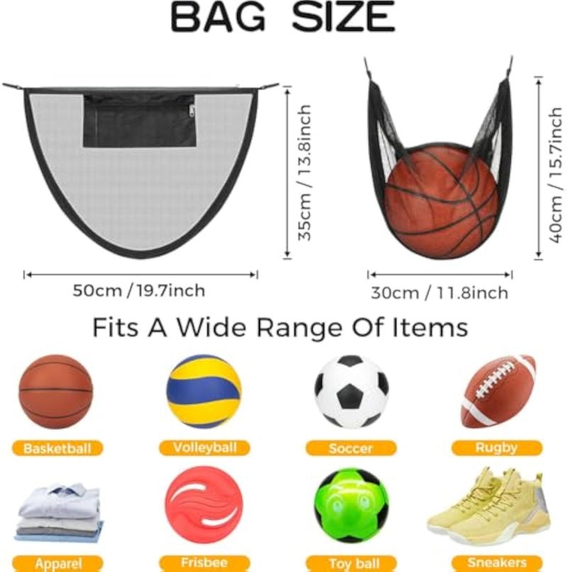 Single Ball Mesh Bag with Zipper Pocket – Lightweight, Breathable Shoulder Bag with Buckle Clip for Sports Equipment, Beach, Gym & Outdoor Use - Image 5