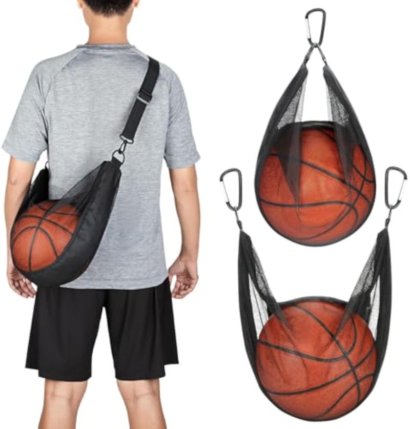 Single Ball Mesh Bag with Zipper Pocket – Lightweight, Breathable Shoulder Bag with Buckle Clip for Sports Equipment, Beach, Gym & Outdoor Use - Image 1