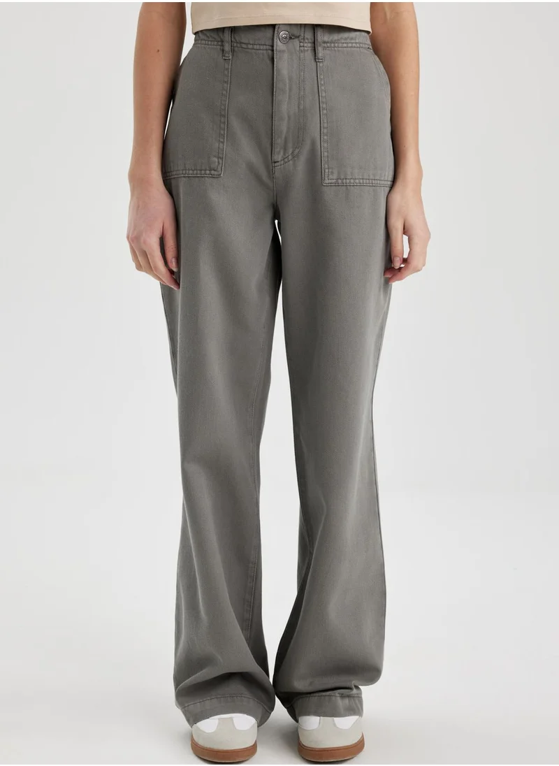 DeFacto Wide Leg Gabardine Trousers