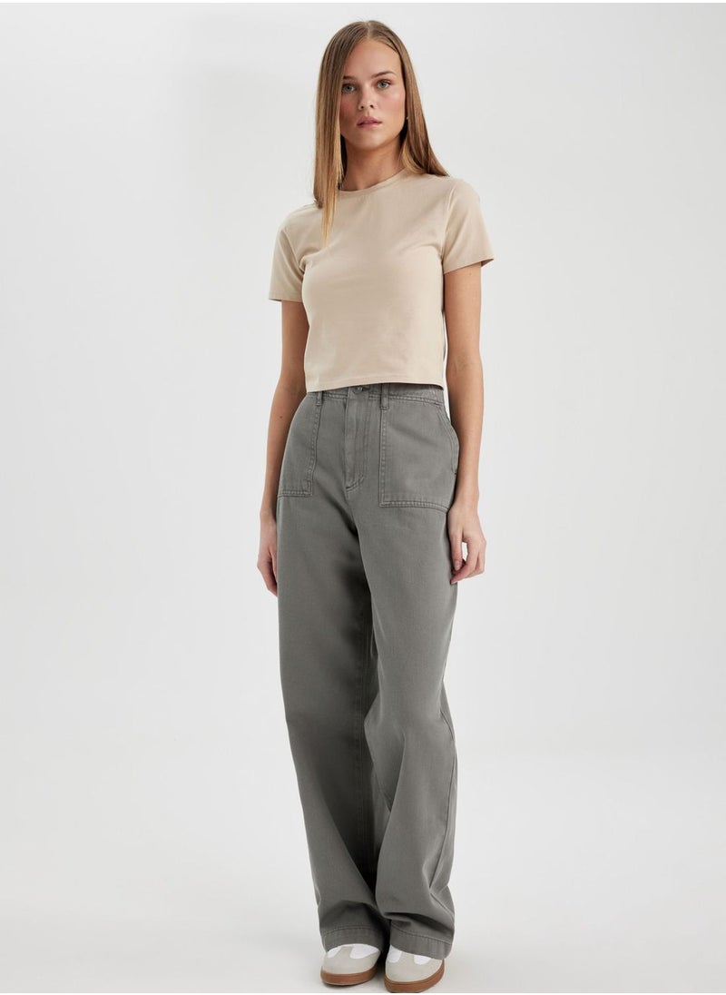 DeFacto - Wide Leg Gabardine Trousers - Image 1