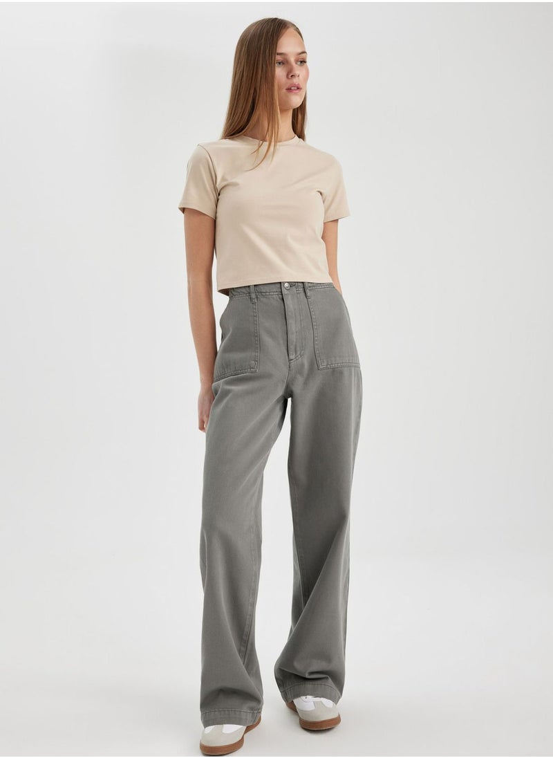 DeFacto - Wide Leg Gabardine Trousers - Image 1