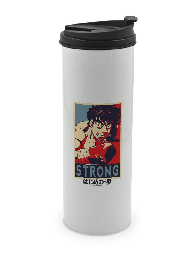 LIT Hajime No Ippo White Tumbler for Hot Drinks Hajime No Ippo White Tumbler Ippo Makunouchi Travel Coffee Tumbler Strong Hajime No Ippo Hope Poster Style anime-Anime Fan Gift - Image 1