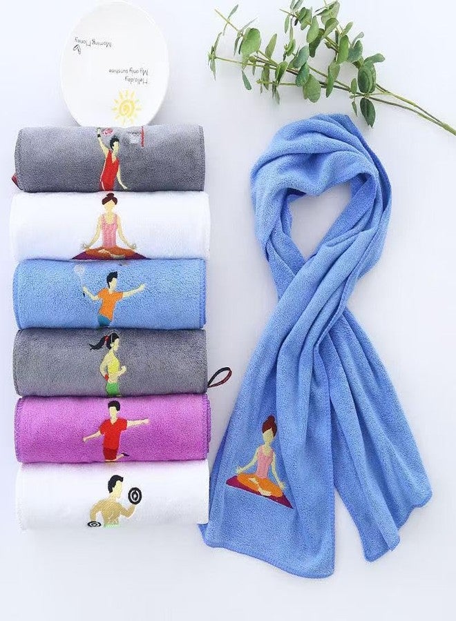 CLUZE Sports & Yoga Microfibre Gym Towel 25x110 CM | Ultra Soft, Quick Dry & Lightweight | Embroidered Fitness Design | Sweat Absorbent Travel & Workout Towel (Grey) - Image 5