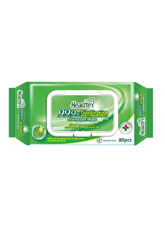 Hearttex Hearttex 99.9% Sterilization Disinfectant Wipes, 80 Sheets  - Image 1