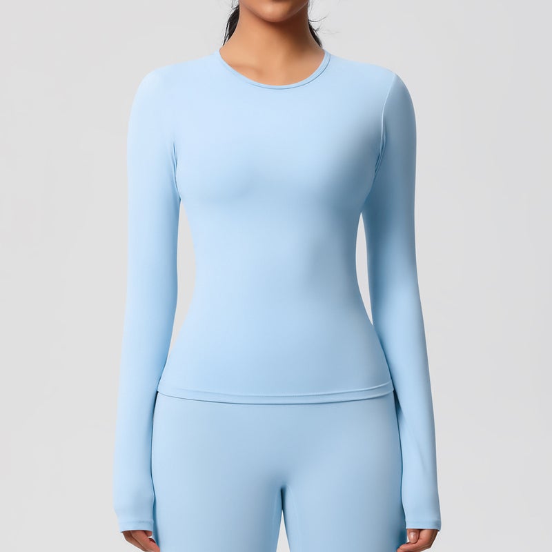 Women's Long Sleeve Fitness Yoga T-Shirt, Slim Fit & Breathable - Image 2