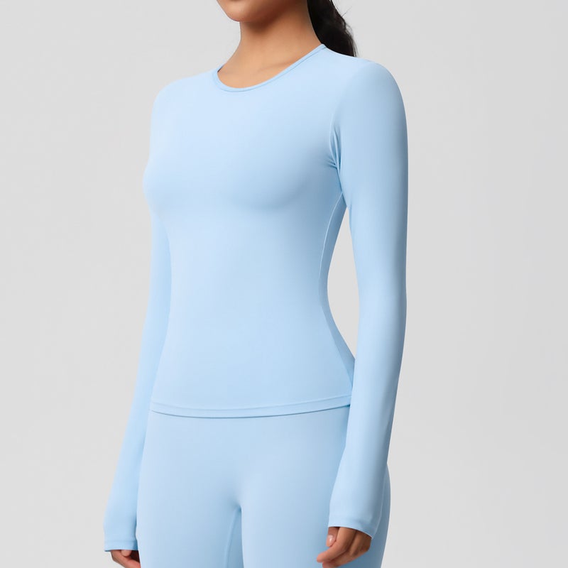 Women's Long Sleeve Fitness Yoga T-Shirt, Slim Fit & Breathable - Image 3