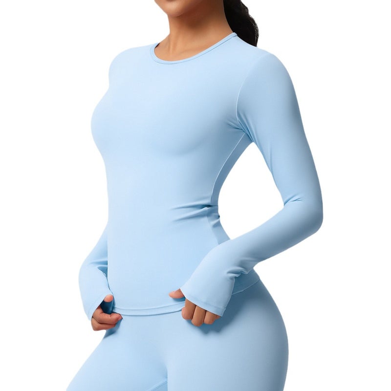 Women's Long Sleeve Fitness Yoga T-Shirt, Slim Fit & Breathable - Image 5