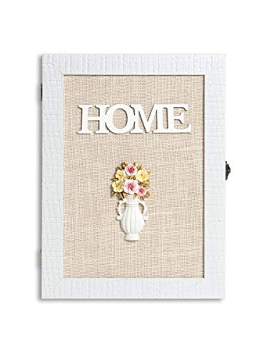 VELISTA Wooden Key Box Wall Mount - Cute Rustic Decorative Cabinet - Premium Holder With 6-Hooks - Small White Box - Housewarming Gift - Vintage Rack - Image 2