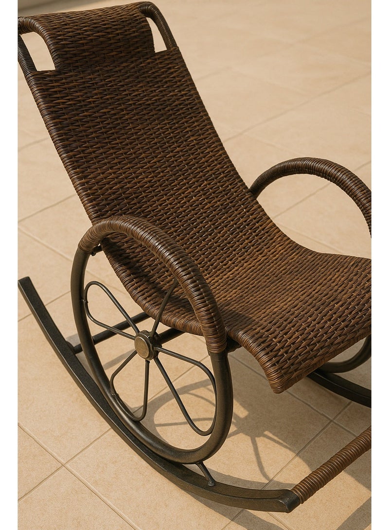 حَيَاة كرسي لاونج هزاز من الروطان حَيَاة أواسيز - Image 4