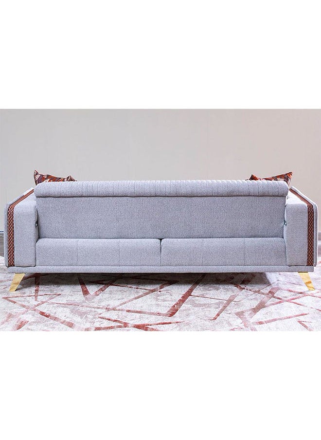 DANUBE HOME Roma 3 Seater Fabric Sofa Modern Design Three Seat Sofas Living Room Furniture 225x95x79cm Grey  - Image 5