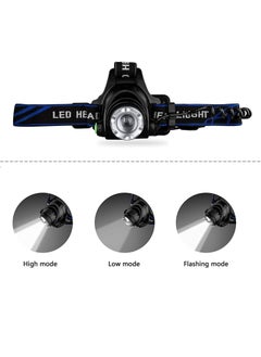 ANYM ANYM High Power Headlamp Super Bright Light Rechargeable Waterproof Flashlight with Zoomable Work Hard Hat for Camping Hiking Outdoors  - Image 2