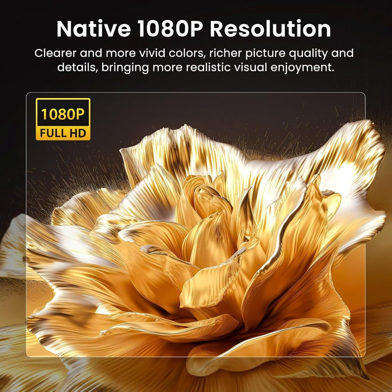 HAPPRUN بروجيكتور هاببرون الأصلي 1080P بلوتوث مع دعم 4K و 250 لومن ANSI - Image 2