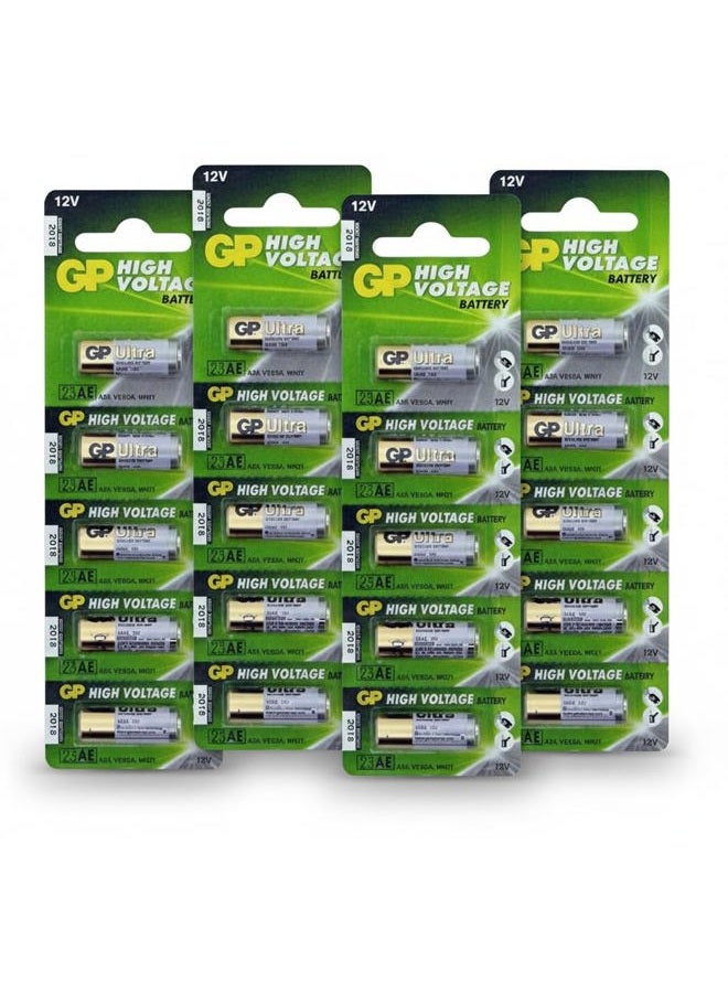 GP A23 12V Alkaline 23-A Replacement Battery - Pack of 20 - Image 1