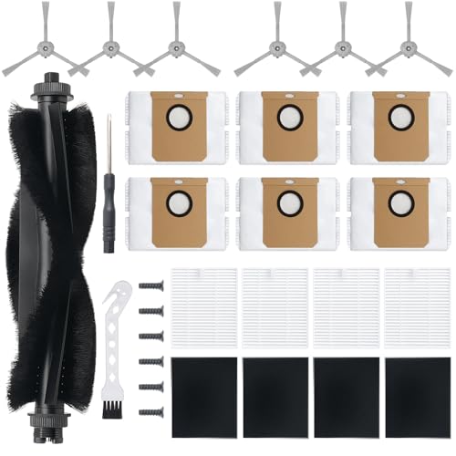 BUXEBUX 19Pack Replacement Parts Accessories for Eufy L60/L60 Hybrid/L60/L50 Series Robot Vacuums Kit, 1 Main Roller Brush, 4 Hepa Filters, 6 Side Brushes, 6 Dust Bags, 1 Screwdriver, 1 Clean Tool - Image 1