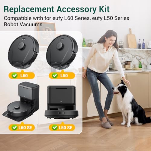 BUXEBUX 19Pack Replacement Parts Accessories for Eufy L60/L60 Hybrid/L60/L50 Series Robot Vacuums Kit, 1 Main Roller Brush, 4 Hepa Filters, 6 Side Brushes, 6 Dust Bags, 1 Screwdriver, 1 Clean Tool - Image 2
