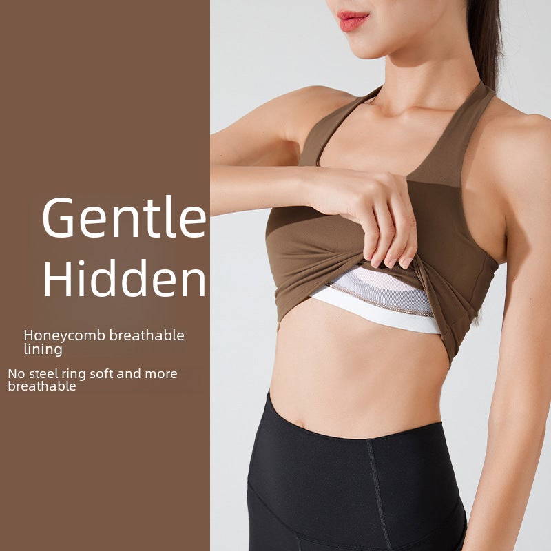 New Halter Sports Bra Top Yoga Gym Black  - Image 4