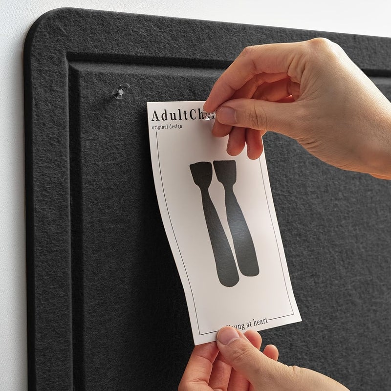 Black Self Adhesive Felt Pin Board Foldable Bulletin Board with Push Pins - Image 2