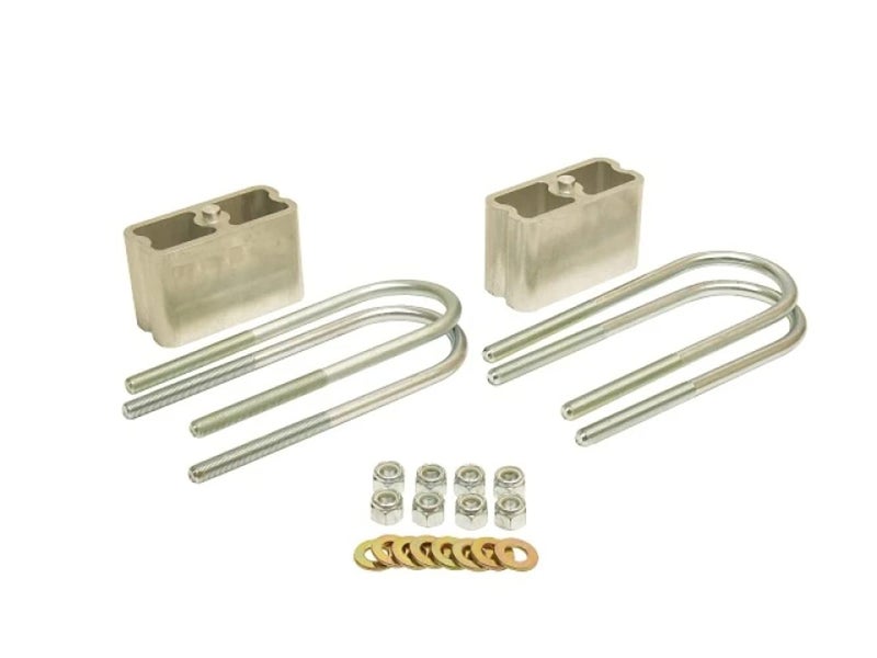 Belltech Leaf Spring Block Kit 3 in Lowering HardwareUBolts Aluminum Natural 212 or 3 in Wide Leaf Springs Kit