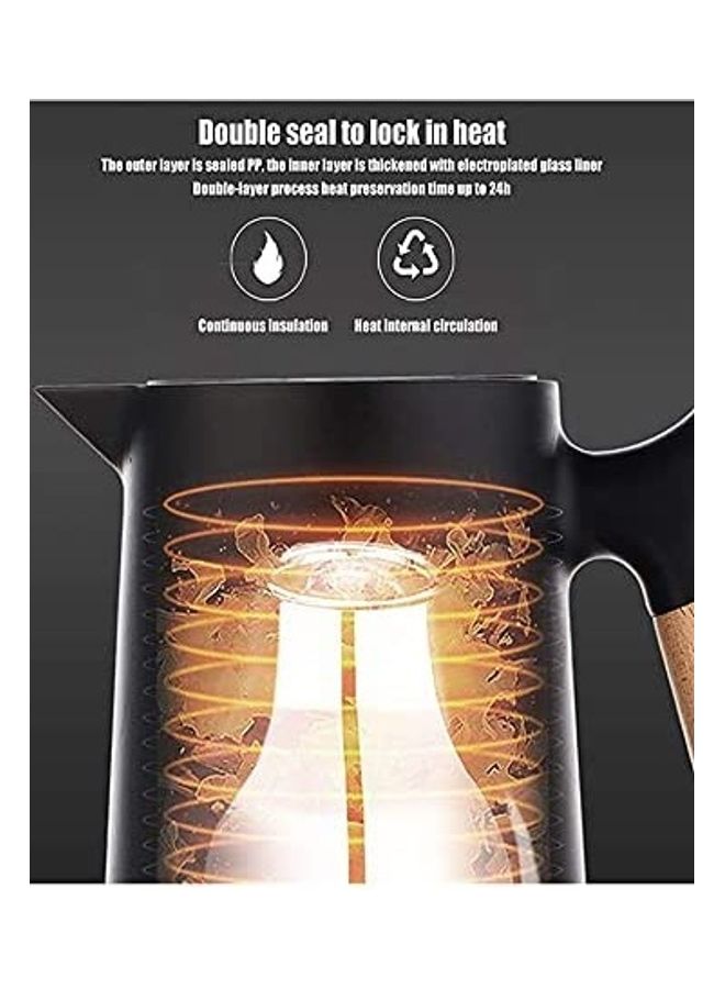 إسكدنيا ترمس دريم حراري للقهوة بجدار مزدوج مفرغ من الهواء بتصميم دورق أسود/بني - Image 3