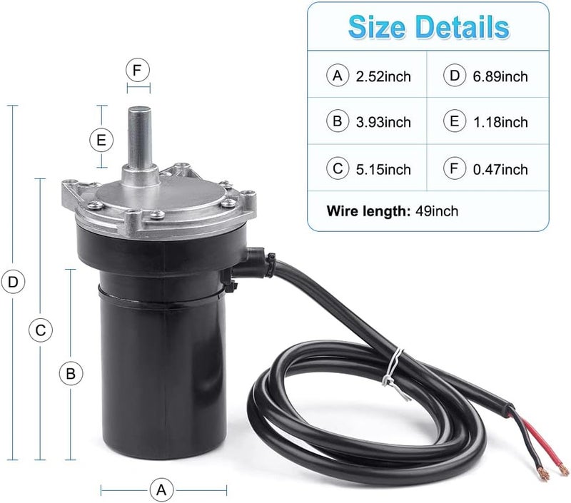 JDMON RV Electric Rear Stabilizer Jack Motor - Compatible with Multiple Part Numbers - Image 4
