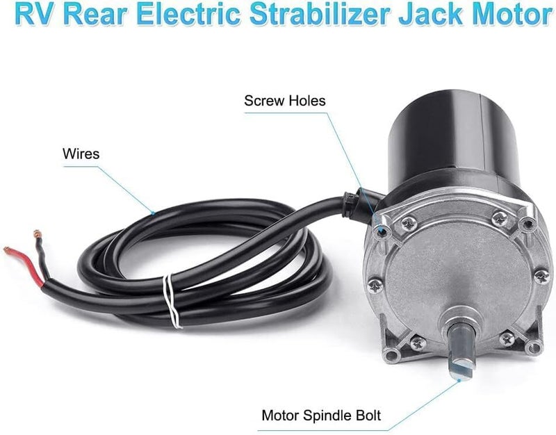 JDMON RV Electric Rear Stabilizer Jack Motor - Compatible with Multiple Part Numbers - Image 2