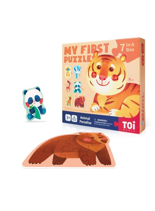 Toi 6 Packs Large Piece Toddler Jigsaw Puzzles for Kids Aged 3+, Animal Shaped Floor Puzzles for Beginner, Preschool Learning Game for Boys Girls, Animal Paradise - Image 1