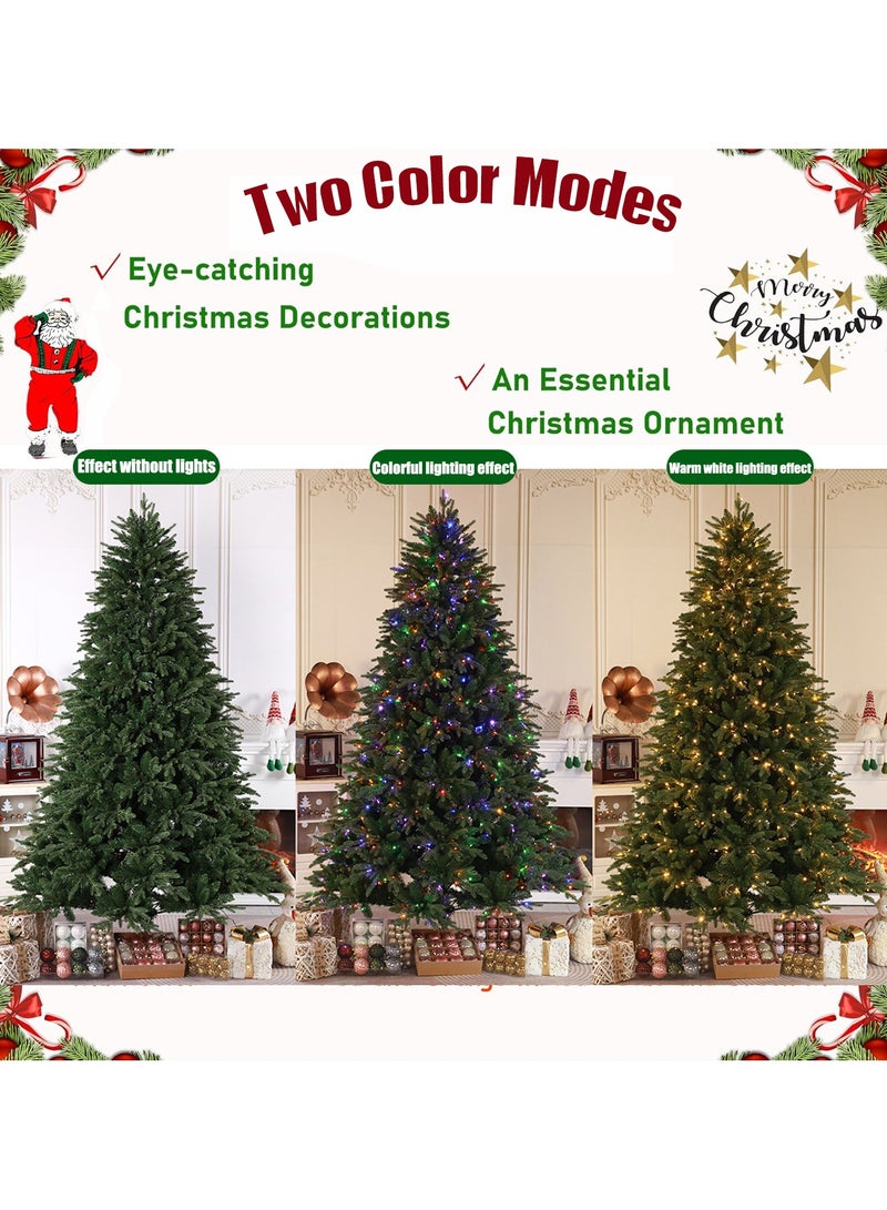 VUCATIN Premium Artificial Christmas Tree with LED Multicolored String Lights Rugged Metal Stand 9 Lighting Modes Xmas Decoration - Image 2