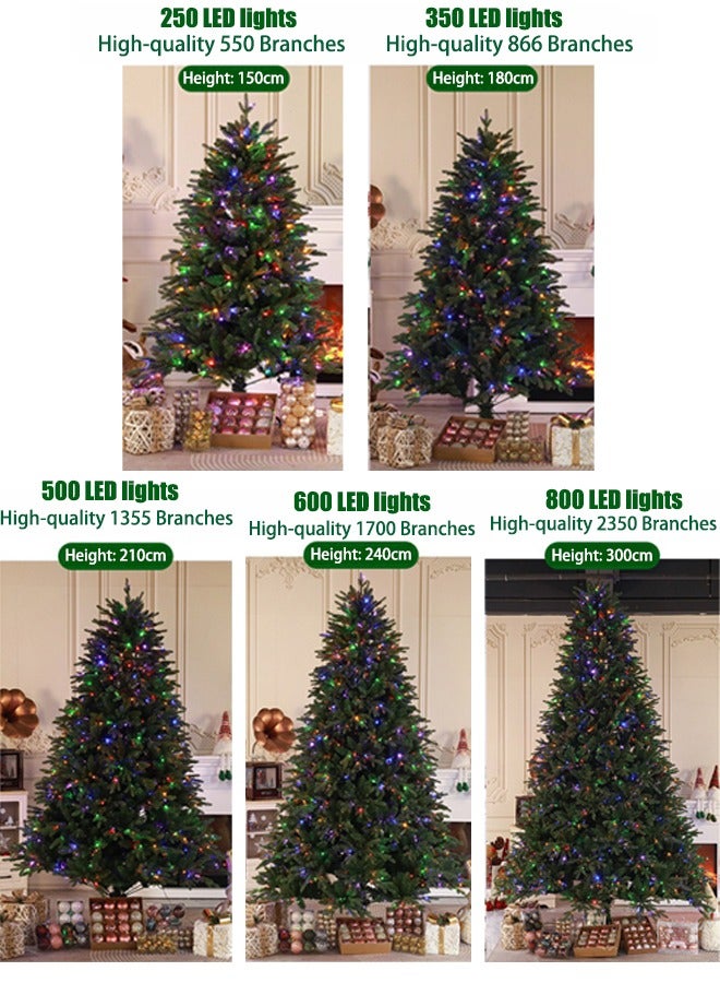 VUCATIN Premium Artificial Christmas Tree with LED Multicolored String Lights Rugged Metal Stand 9 Lighting Modes Xmas Decoration - Image 3