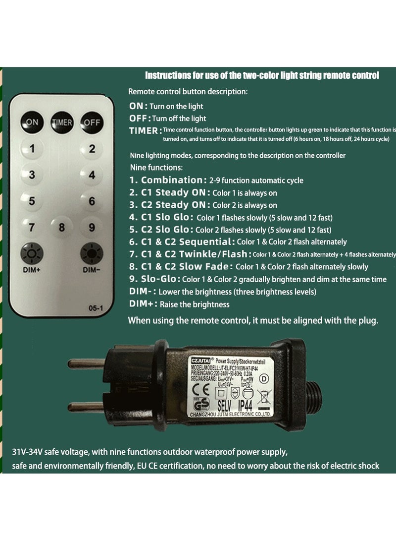 VUCATIN Premium Artificial Christmas Tree with LED Multicolored String Lights Rugged Metal Stand 9 Lighting Modes Xmas Decoration - Image 5