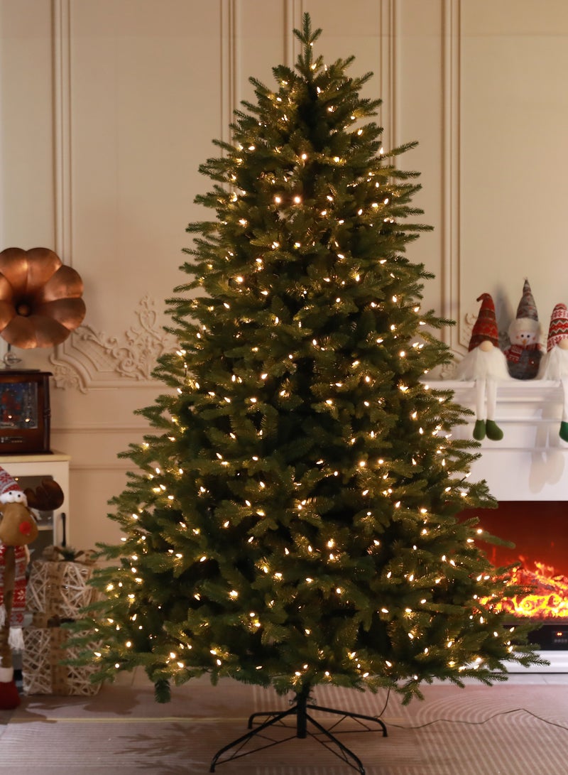 VUCATIN Premium Artificial Christmas Tree with LED Multicolored String Lights Rugged Metal Stand 9 Lighting Modes Xmas Decoration - Image 1