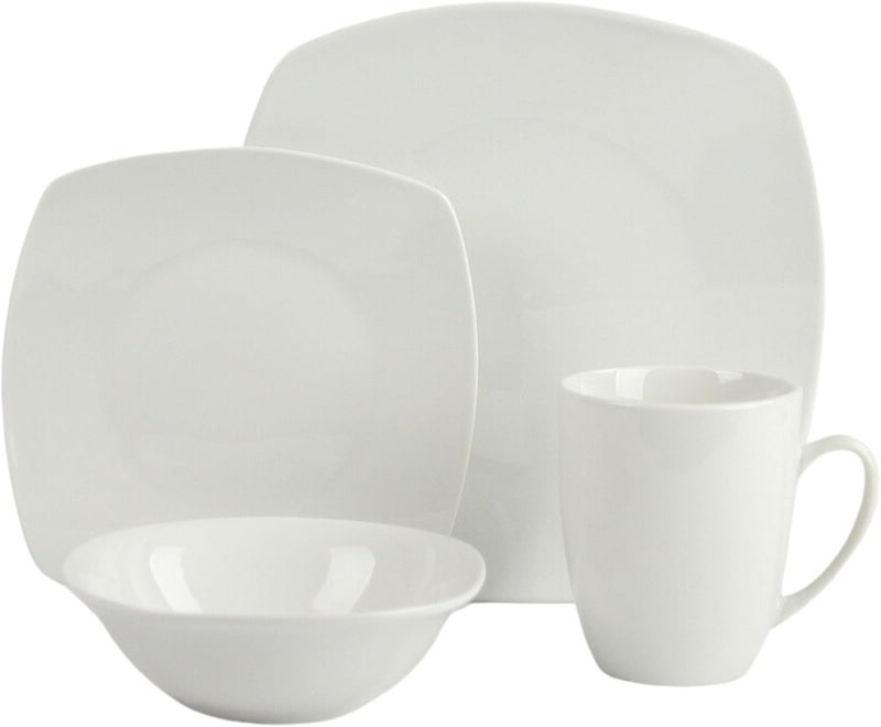 10 Strawberry Street Simply Square 16 Piece Dinnerware Set Porcelain White - Image 2