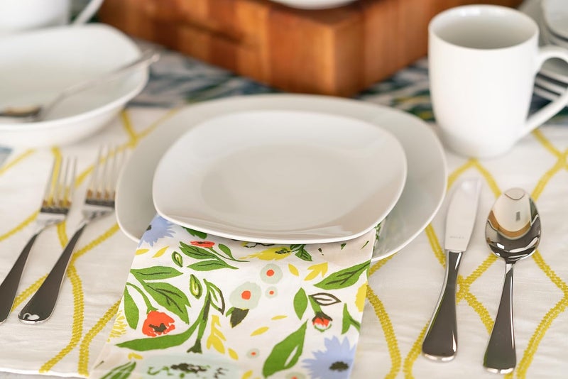 10 Strawberry Street Simply Square 16 Piece Dinnerware Set Porcelain White - Image 3