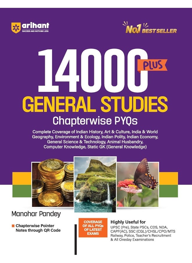 Arihant 14000+ General Studies for UPSC Civil Services and State Services Examinations | PYQs with chapterwise Pointer Notes | Coverage of All PYQs from Latest Exams of UPSC Pre | State PSCs | CDS | NDA | CAPF | SSC CGL | CHSL | CPO | MTS | Railway | All One Day Exams | 2024 ( English )  - Image 1