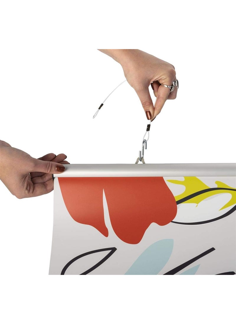 Displays2go Set of 2  Hanging Sign Holder Mounts from The Ceiling Silver Satin Aluminum Displays 36Inch Wide Banners  36 x 1 x 58Inch  - Image 3