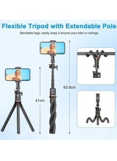 Generic Mini Camera Tripod Stand With Cold Shoe Mount Flexible Selfie Stick Phone Tripod With Remote Small Travel GoPro Tripod For Video Recording Vlogging Octopus Tripod  - Image 2