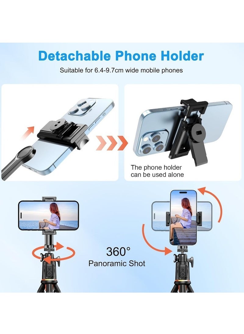 Generic - Mini Camera Tripod Stand With Cold Shoe Mount Flexible Selfie Stick Phone Tripod With Remote Small Travel GoPro Tripod For Video Recording Vlogging Octopus Tripod - Image 1