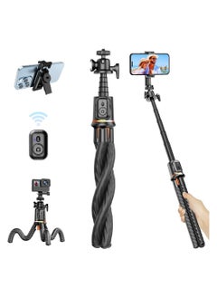 Generic Mini Camera Tripod Stand With Cold Shoe Mount Flexible Selfie Stick Phone Tripod With Remote Small Travel GoPro Tripod For Video Recording Vlogging Octopus Tripod  - Image 1