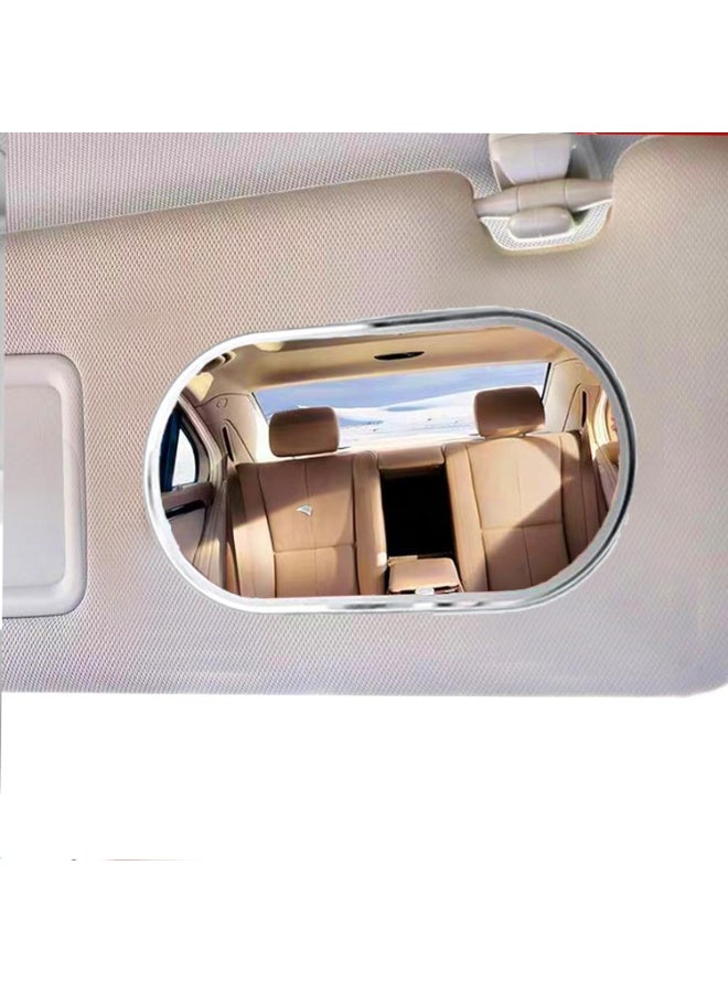jaexest Car Sun Visor Mirror, Oval Vehicle Cosmetic Makeup Mirror, Self-Adhesive Vanity Mirror for Truck, SUV & Car, Easy Mount Automotive Accessory for On-the-Go Touch-Ups - Image 2