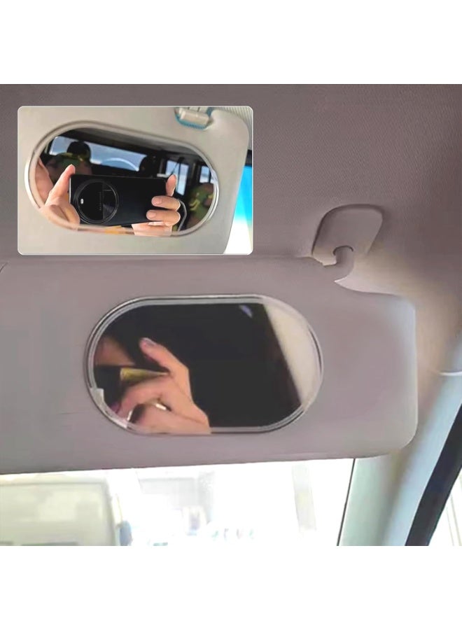 jaexest Car Sun Visor Mirror, Oval Vehicle Cosmetic Makeup Mirror, Self-Adhesive Vanity Mirror for Truck, SUV & Car, Easy Mount Automotive Accessory for On-the-Go Touch-Ups - Image 4