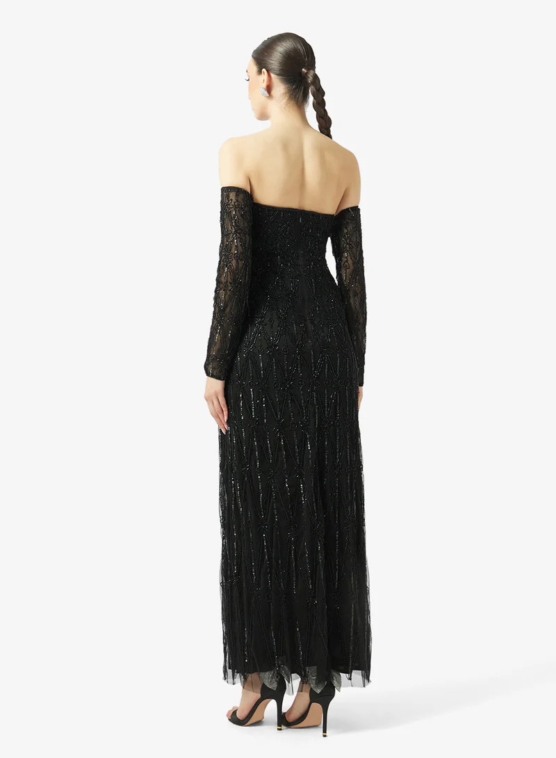 BEAUUT Off Sholder Embellished Dress