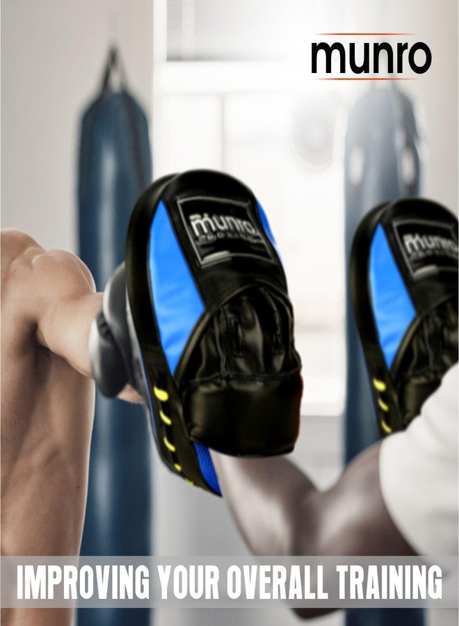 MUNRO Boxing Focus Pads, Focus Mitts for All Age Groups, Curved Focus Pads for Men and Women, Target Hand Pads for Boxing, MMA, Kickboxing, Muay Thai, Karate, Taekwondo, Martial Arts. (Blue/Black) - Image 3