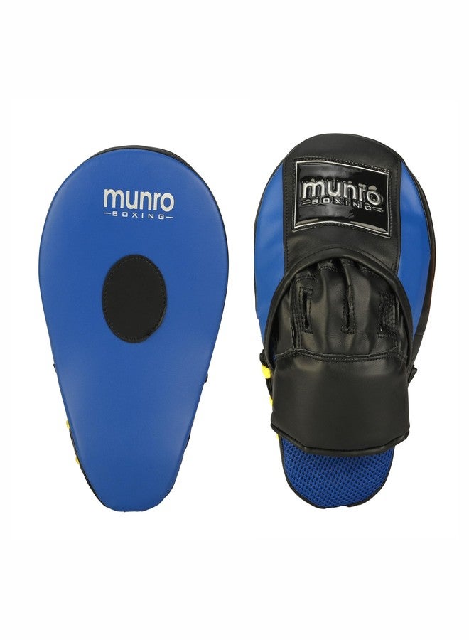 MUNRO Boxing Focus Pads, Focus Mitts for All Age Groups, Curved Focus Pads for Men and Women, Target Hand Pads for Boxing, MMA, Kickboxing, Muay Thai, Karate, Taekwondo, Martial Arts. (Blue/Black) - Image 1