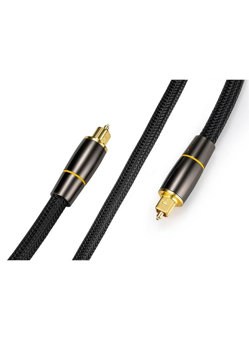 1 Pcs Digital Optical Audio Cable, 24K Gold-Plated Nylon Braided Optical Fiber Male to Male Cable, 150 cm Digital Optical Cable for Sound Bar, TV, Playstation - Image 5