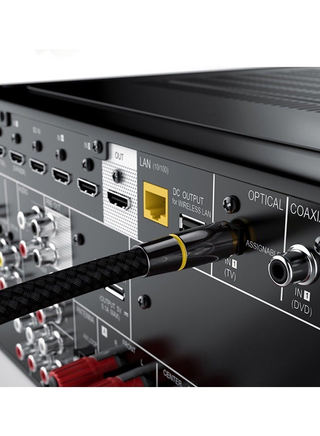 1 Pcs Digital Optical Audio Cable, 24K Gold-Plated Nylon Braided Optical Fiber Male to Male Cable, 150 cm Digital Optical Cable for Sound Bar, TV, Playstation - Image 2